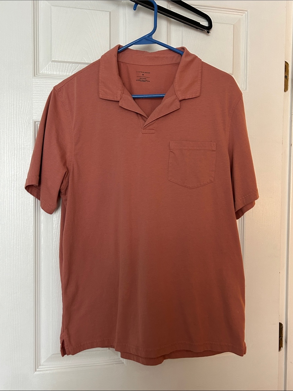 14th & Union Short-Sleeve Polo in Washed Coral
